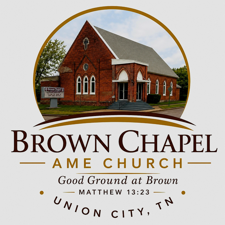 (20 Qty front $4.99/pc and back for $1/pc) Brown Chapel AME Church - custom DTF transfer