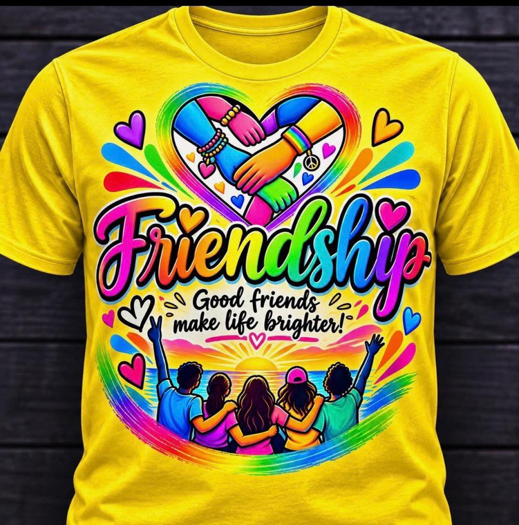 (10 Qty) Friendship Good friends make life brighten - custom DTF transfer