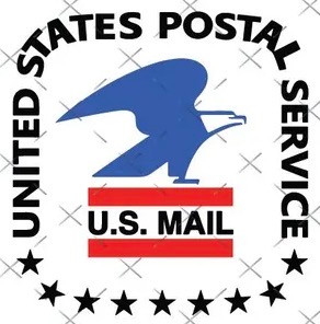 (2 Qty) Size 12"(W) x 10.7"(H) - USPS US Mail Eagle Logo (red Stripe) United States Postal Services stars DTF transfer