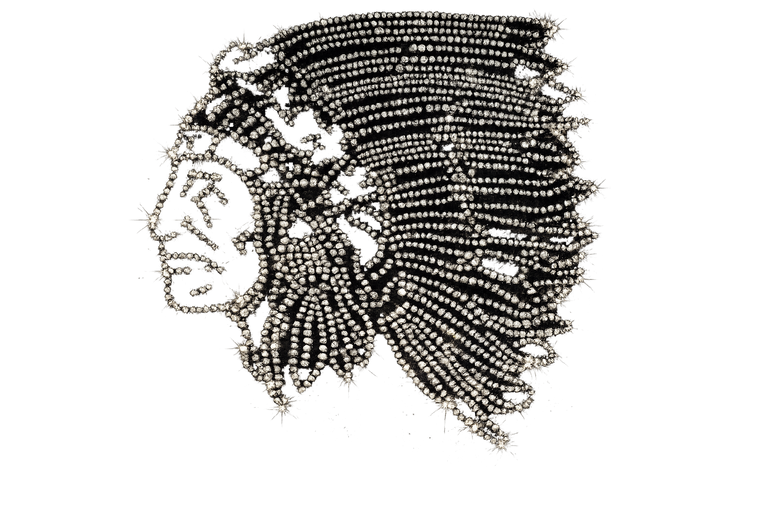 Indian Face Clear Rhinestone Transfer
