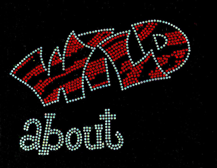 Wild About Text RED Rhinestone Transfer Iron on