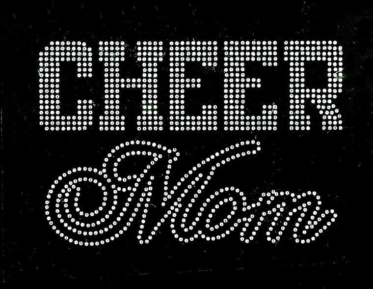 CHEER MOM Text (Clear) mothers day Rhinestone Transfer