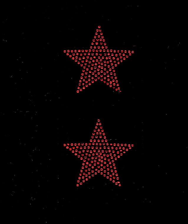(2 qty) 3" Star (RED) Rhinestone Transfer