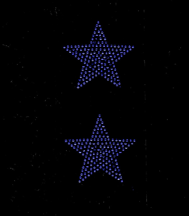 (2 qty) 3" Star (COBALT Blue) Rhinestone Transfer