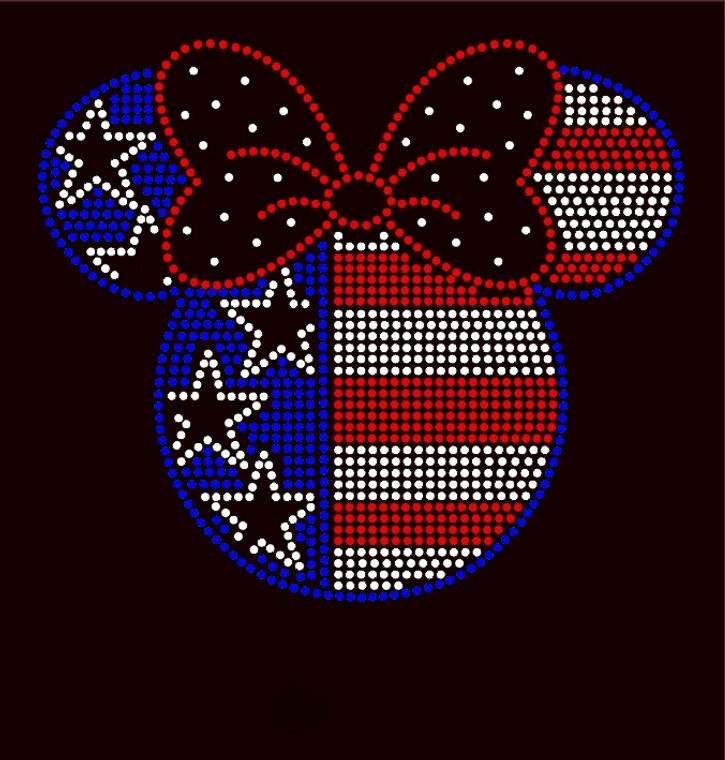 USA Mickey 4th of July Rhinestone Transfer Micky