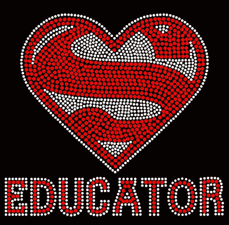 SUPER EDUCATOR School Rhinestone transfer