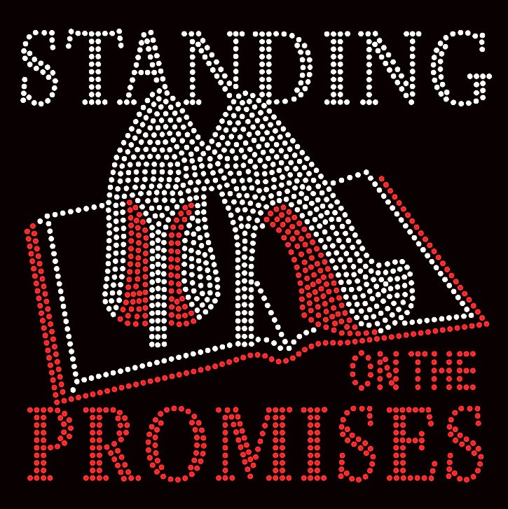 (Large) Standing on the Promises Bible Heels Stiletto Religious Rhinestone Transfer