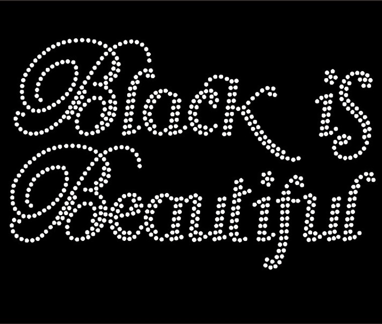 Black is Beautiful (Text) Afro Rhinestone Transfer