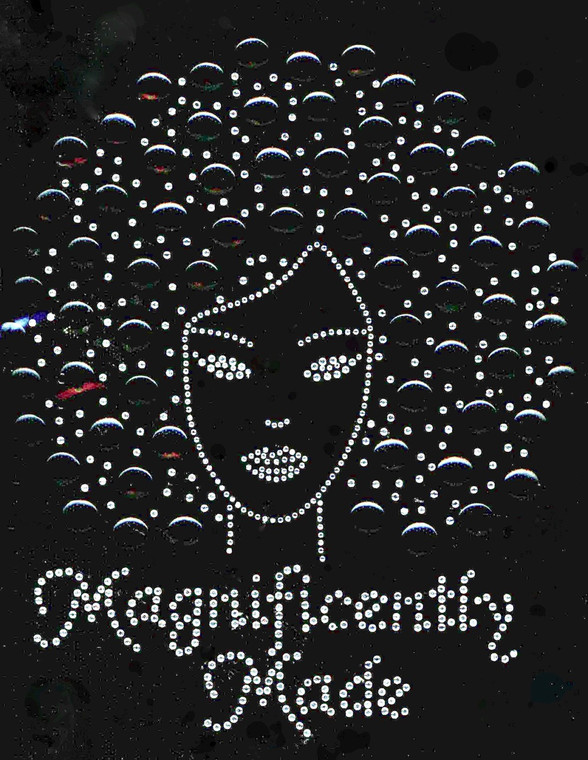 Magnificently Made Afro Girl (13mm Black hair) Rhinestone Transfer