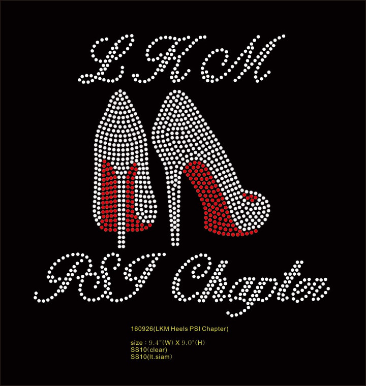 LKM Heels PSI Chapter - Custom Order Rhinestone transfer