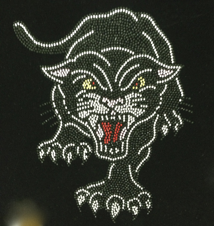 Black Panther Roar Rhinestone Transfer Iron On