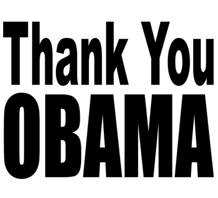 Thank You OBAMA (Text) - Black Vinyl Transfer