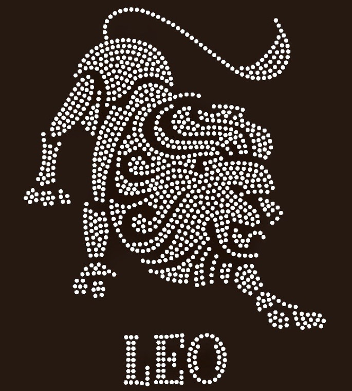 LEO Zodiac Horoscope Astrology sign Rhinestone Transfer