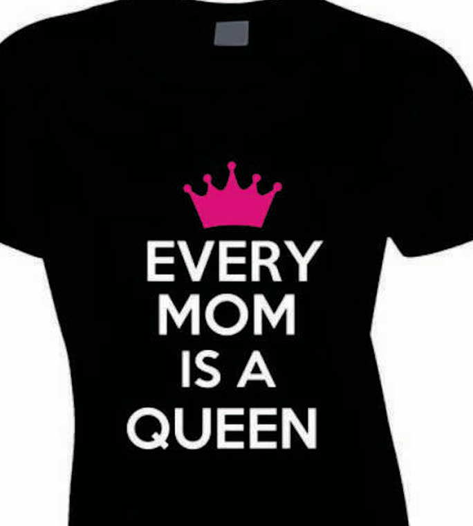 Every Mom is a Queen with crown Vinyl Transfer (White & Fuchsia)