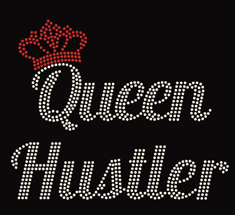 Queen Hustler crown Rhinestone Transfer