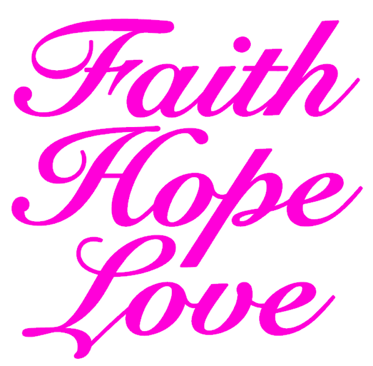 (2 Qty) Faith Hope Love Ariel text DTF Transfer 