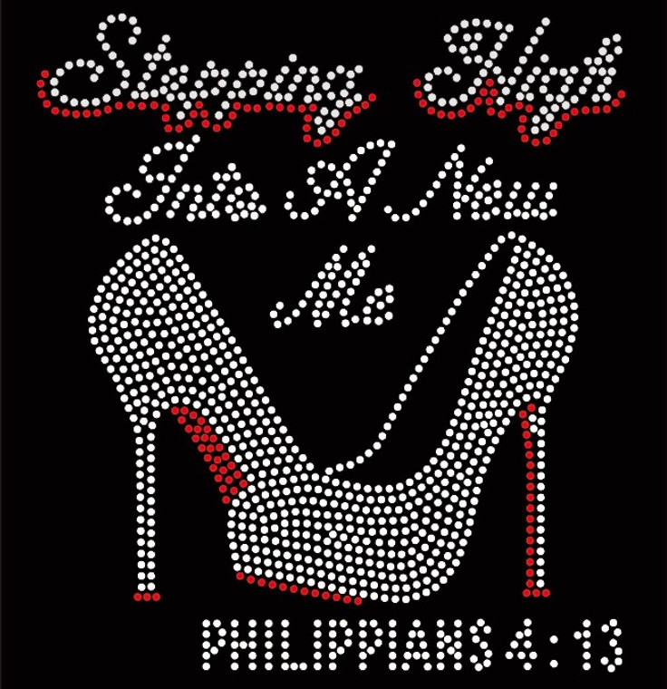 Stepping High Into A New Me Philippians 4:13 Religious Rhinestone Transfer