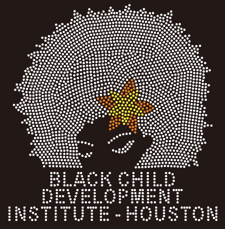 Black Child Development Institute Girl with Bow Rhinestone Transfer