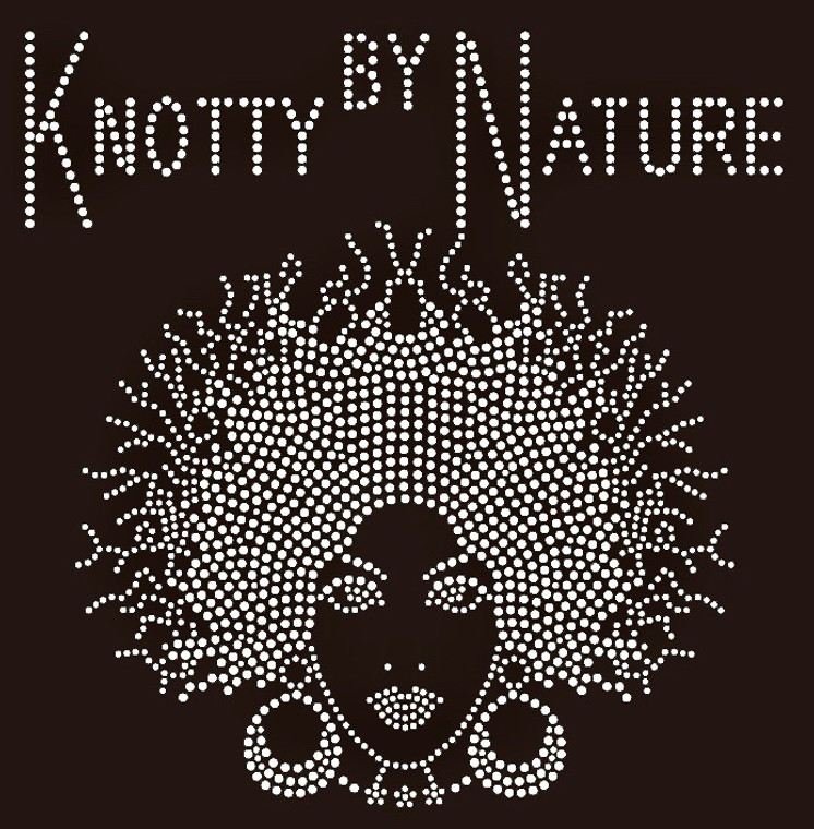 Knotty by Nature Afro girl Rhinestone Transfer