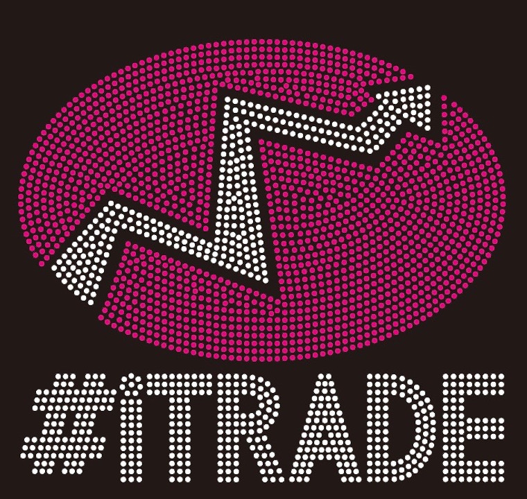 #Itrade text Rhinestone Transfer