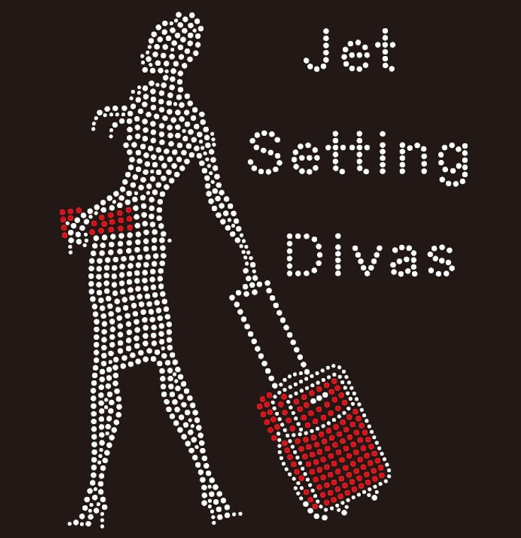 Jet Setting Divas-Hand Carry Lady - custom Rhinestone Transfer