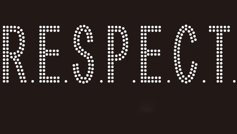 Respect (straight font) R.E.S.P.E.C.T. - Custom Rhinestone Transfer