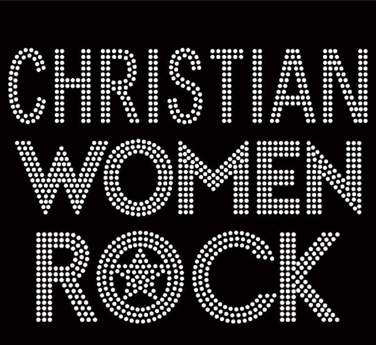 Christian Women Rock Religious Rhinestone Transfer