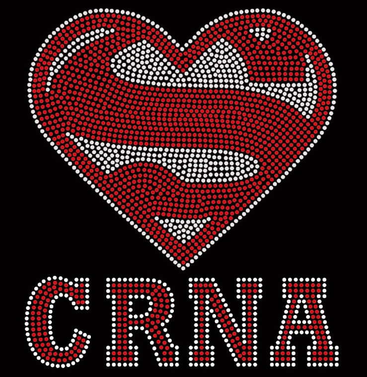 Super CRNA Rhinestone Transfer