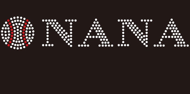 (9x1.6) Baseball  Nana custom McCabe Rhinestone Transfer