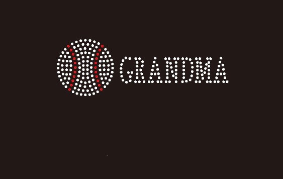 (Small 4.75x1.6) Baseball  Grandma McCabe Rhinestone Transfer