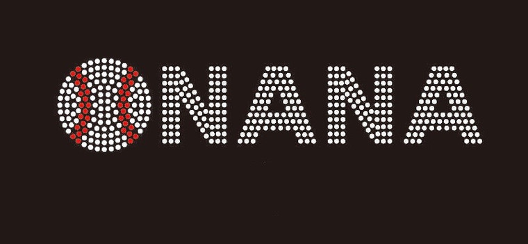 (9x2) Baseball Nana (arial font) - McCabe Rhinestone Transfer