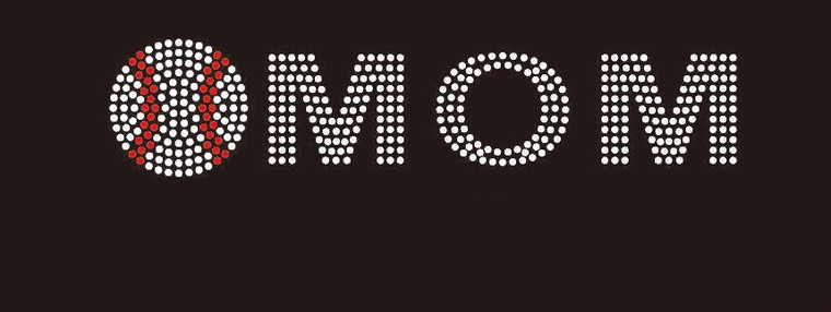 (9x2) Baseball Mom (arial font) - McCabe Rhinestone Transfer