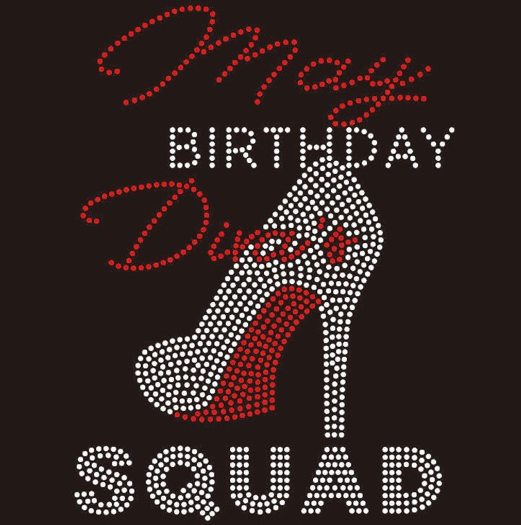 May Birthday Diva Squad heel- Custom Rhinestone Transfer