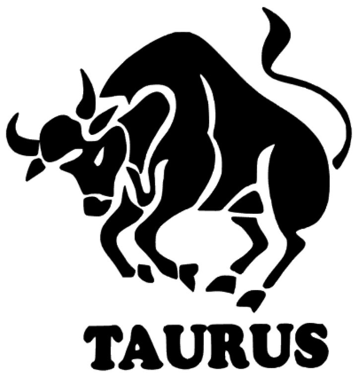TAURUS Zodiac horoscope Vinyl 1Transfer (Black)
