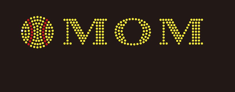 (9x2) Softball Mom (roman font) - McCabe Rhinestone Transfer
