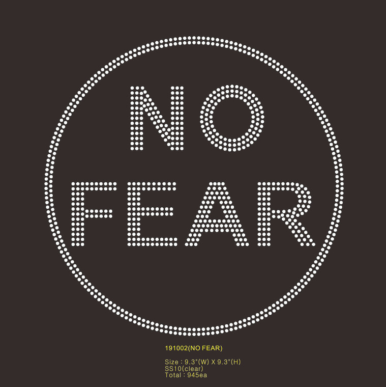 No Fear custom Rhinestone Transfer