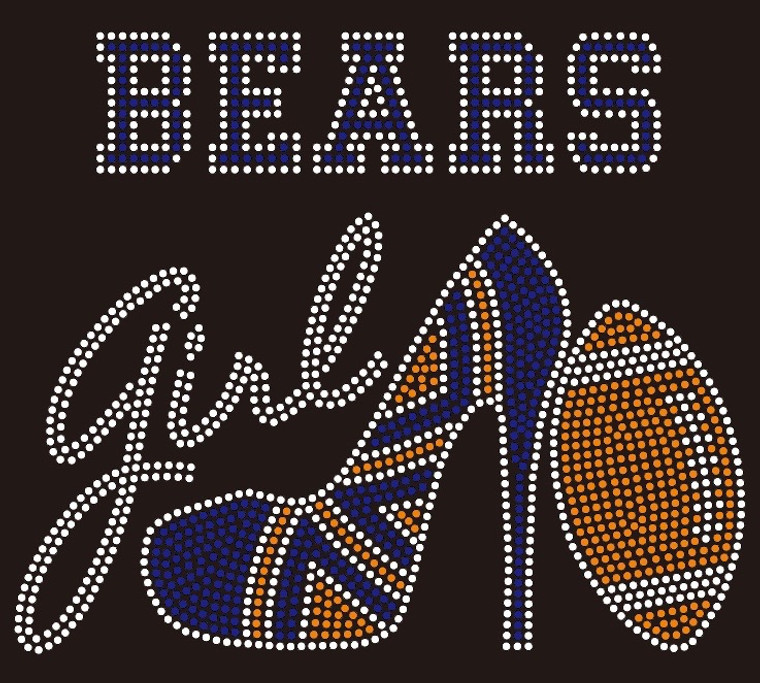 Bears girl (Heel) football Rhinestone Transfer