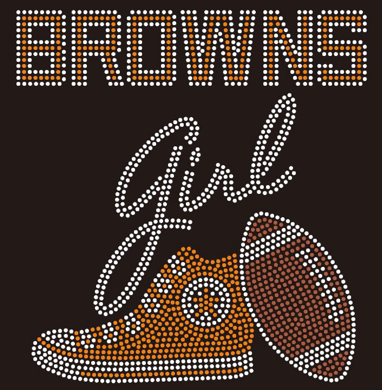 Cleveland Browns girl (TENNIS) Shoe Sneaker Rhinestone Transfer