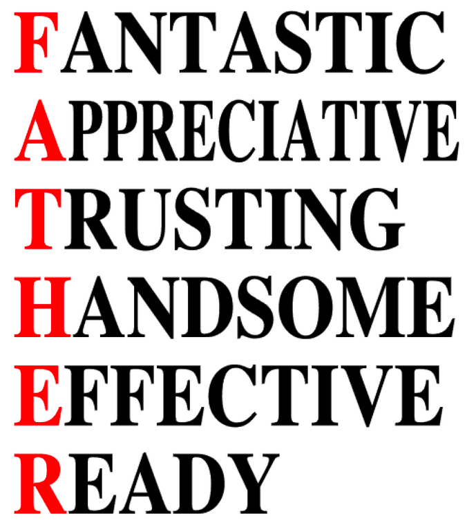 (2 Qty) FATHER words Vinyl Transfer (Red and Black)