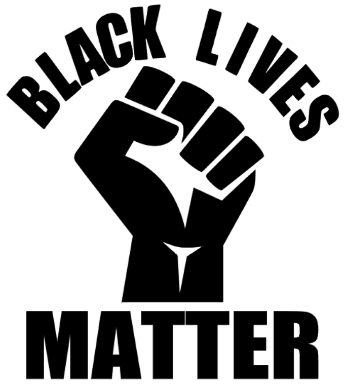 Black Lives Matter (curved) with Fist - Vinyl Transfer