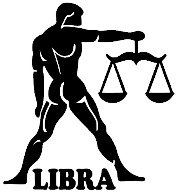 LIBRA Zodiac horoscope Vinyl Transfer (BLACK)