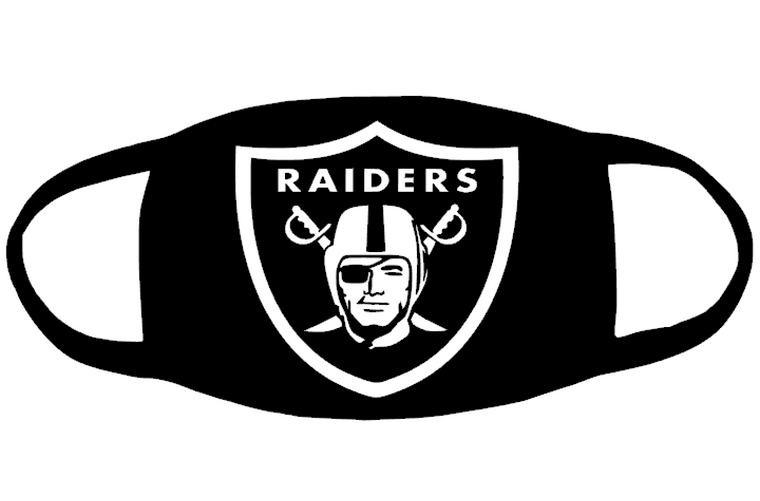 (2 Qty) RAIDERS shield (3.5x3.5) for mask Vinyl Transfer (White) (Mask sold separately)