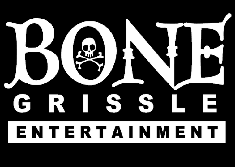 BONE Grissle Entertainment skull - white Vinyl Transfer