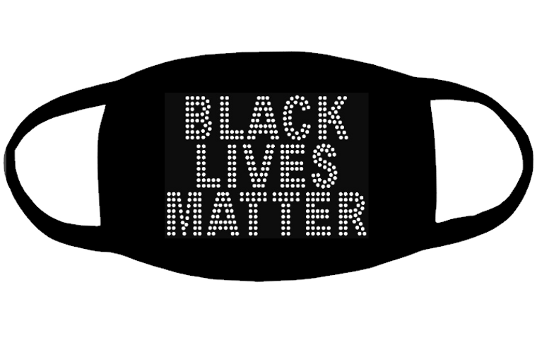 Black Lives Matter (3.9x5.6) (mask size)(cap size) - Rhinestone transfer
