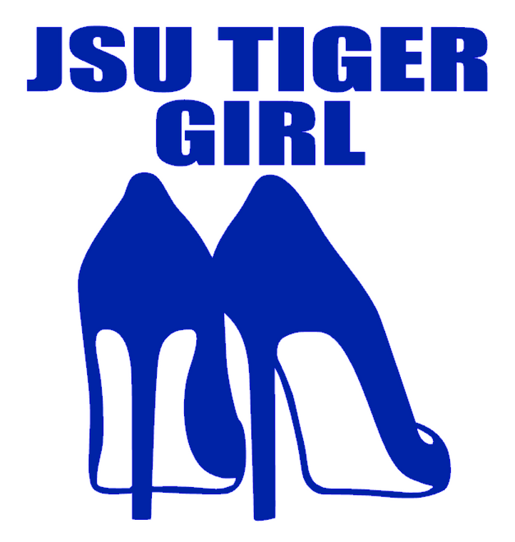 (2 qty) JSU TIGER GIRL heel - Vinyl Transfer (ROYAL BLUE)