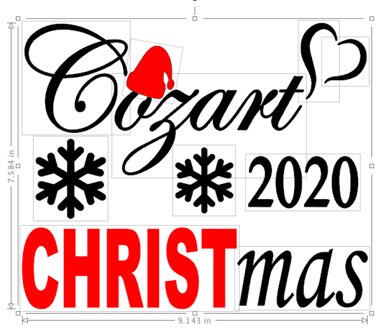 Cozart Christmas 2020 - custom Vinyl Transfer