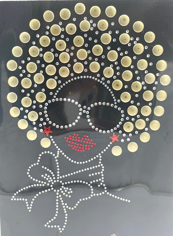 Afro Girl 13mm (Light Gold) Rhinestone Transfer