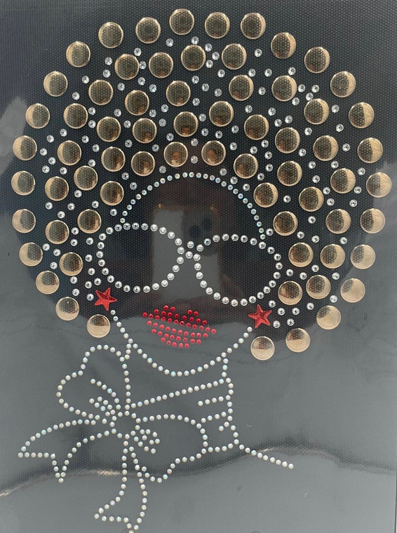 Afro Girl 13mm (Light coffee) Rhinestone Transfer