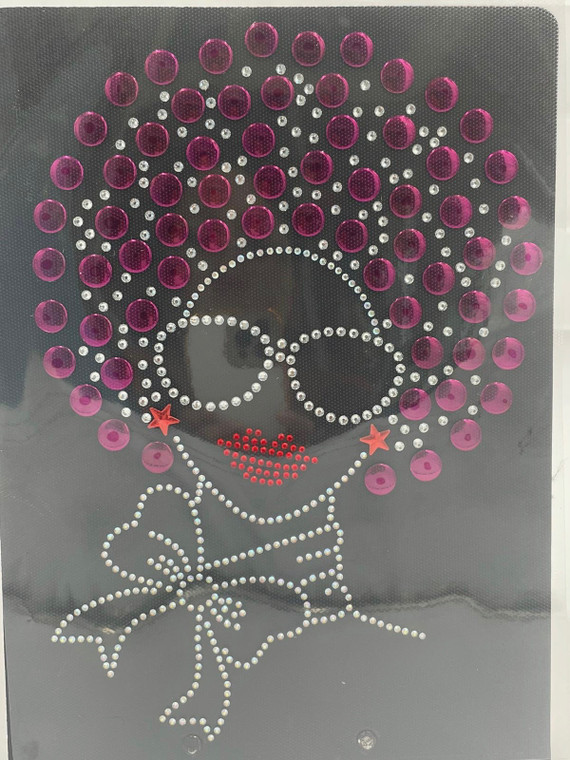 Afro Girl 13mm (vine) Rhinestone Transfer