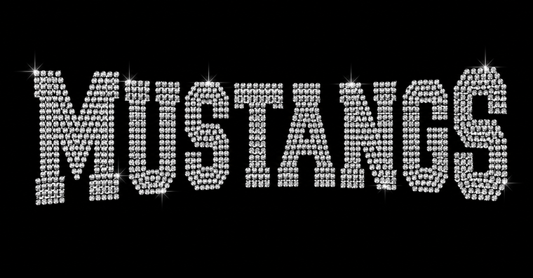 Mustangs Mascot Rhinestone Transfer Iron On